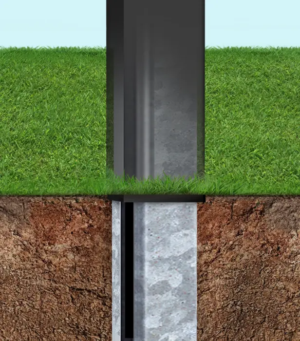 Western PA Aluminum fence I-Post Above Ground