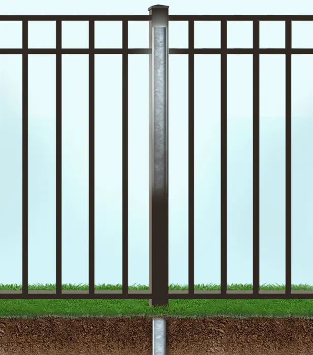 Western PA Aluminum fence I-Post Top View