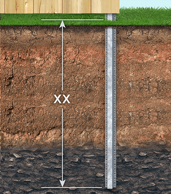 Western PA Wood fence No-Dig Wood Fence Post (I-Drive) - Anchor