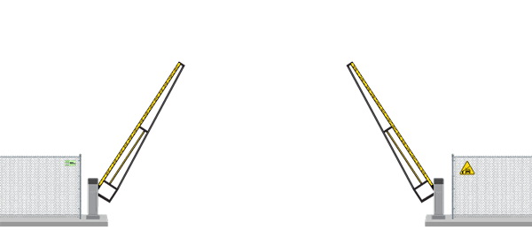 Automated Barrier Lift gate in open position