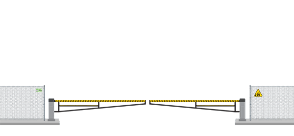 Automated Barrier swing gate  in closed position