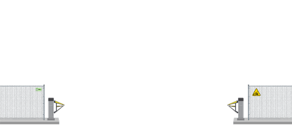 Automated Barrier swing gate  in open position