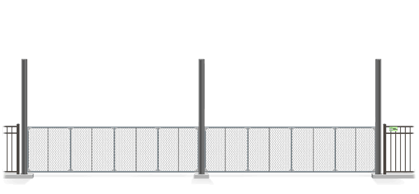 Automated chain link Vertical Lift gate in closed position