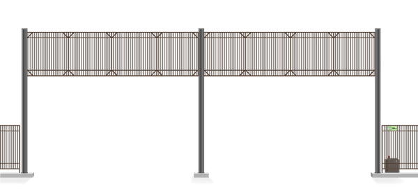 Automated Metal Vertical Lift gate  in open position