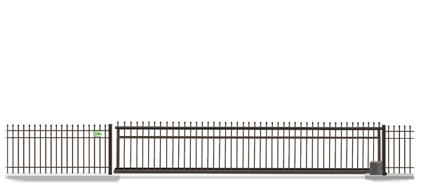 Automated Metal Vertical Pivot gate  in closed position