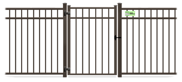 Metal gate in closed position