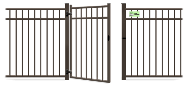 Metal gate in open position