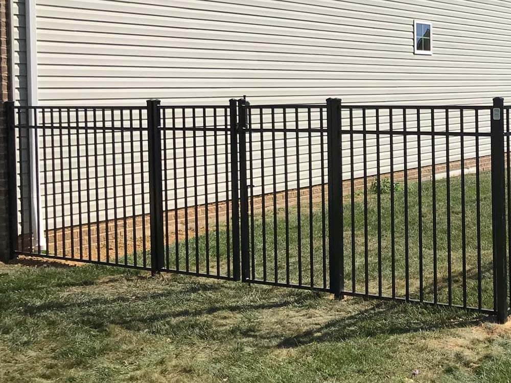 3 rail aluminum fence with gate installed in Butler Pennsylvania