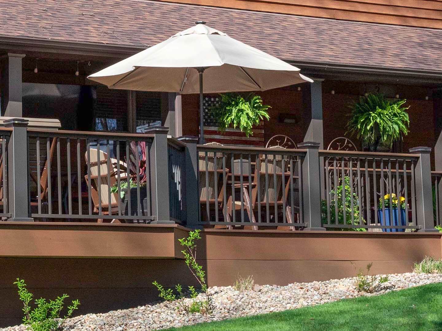 Aluminum railings around a porch installed by a fence company in Butler Pennsylvania