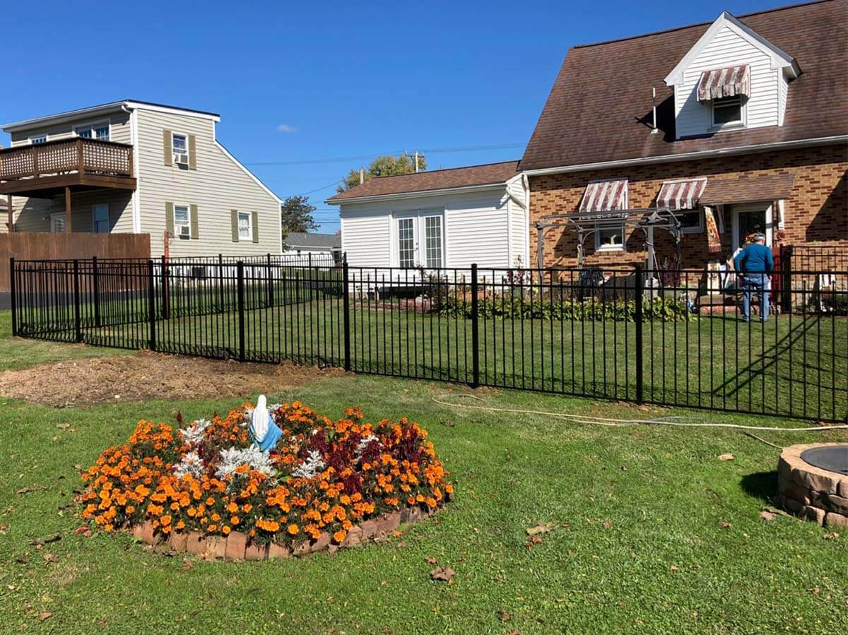Residential Aluminum Fence Installed Around Backyard Pool in Western Pennsylvania