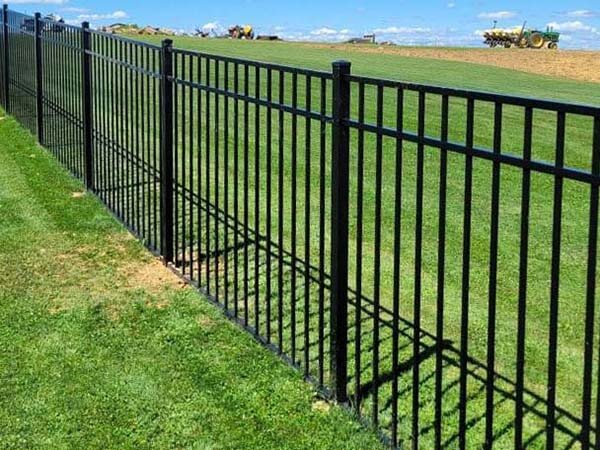 3 rail flat top aluminum fence installation in Western Pennsylvania
