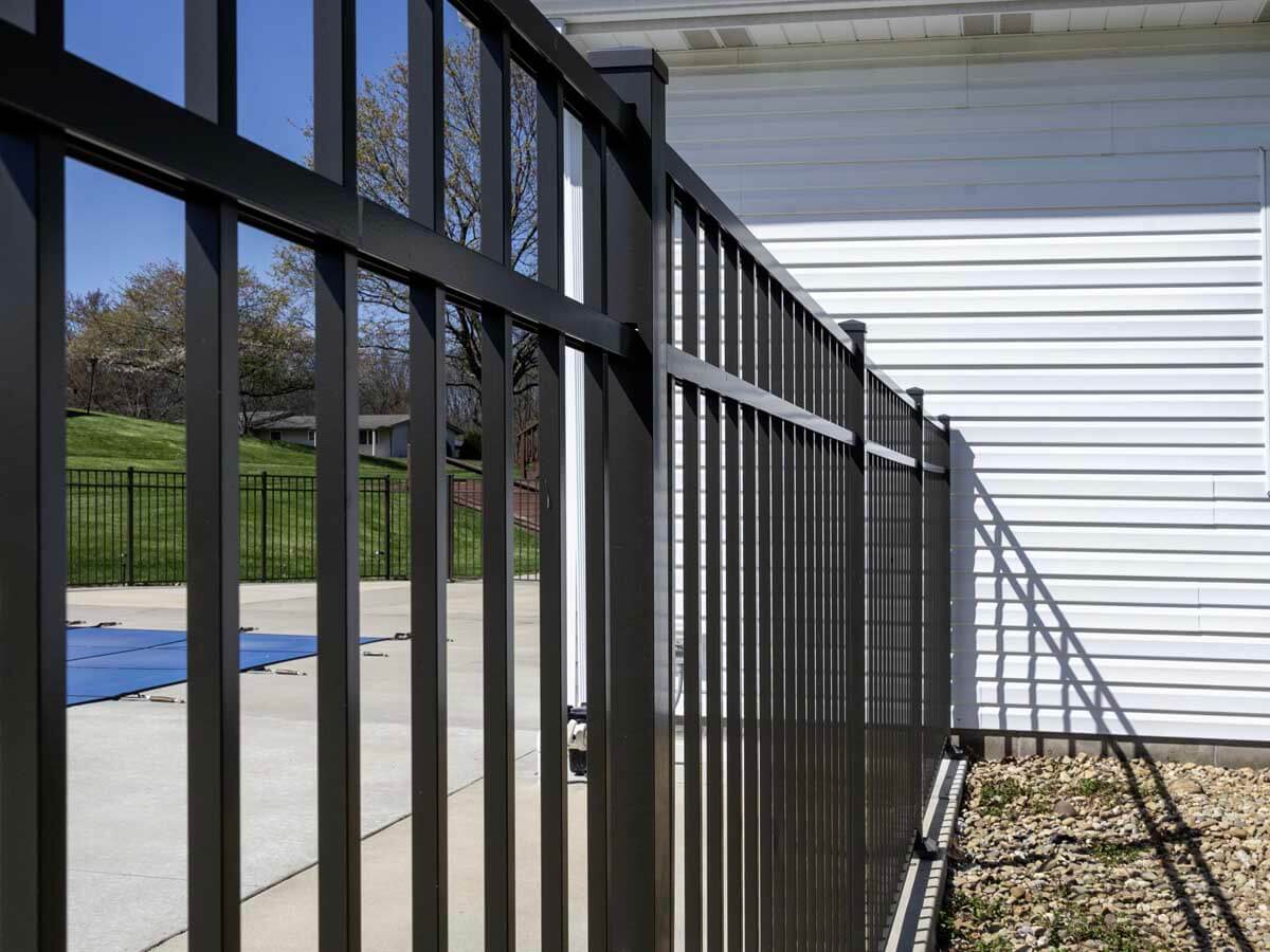 3 rail aluminum fence installed around a residential pool in Western Pennsylvania