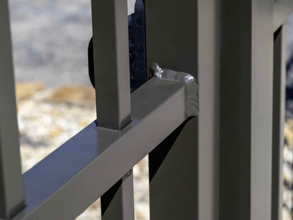 Close up of an aluminum fence installed in Western PA by Penn Fencing