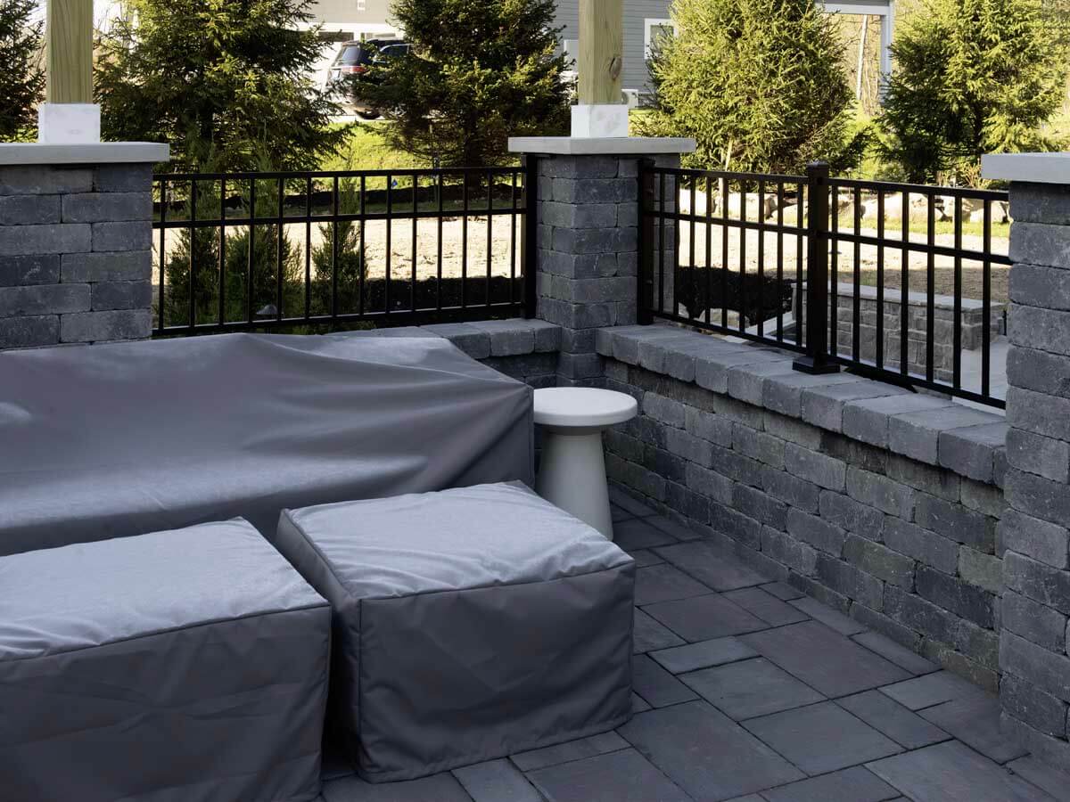 Aluminum railings installed along a bring wall in Western Pennsylvania