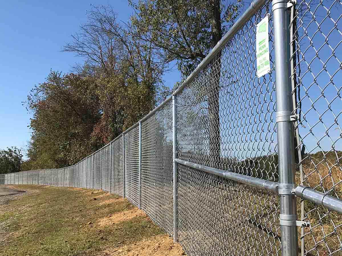 Chain Link Fence Installed Near Water Feature in Western Pennsylvania