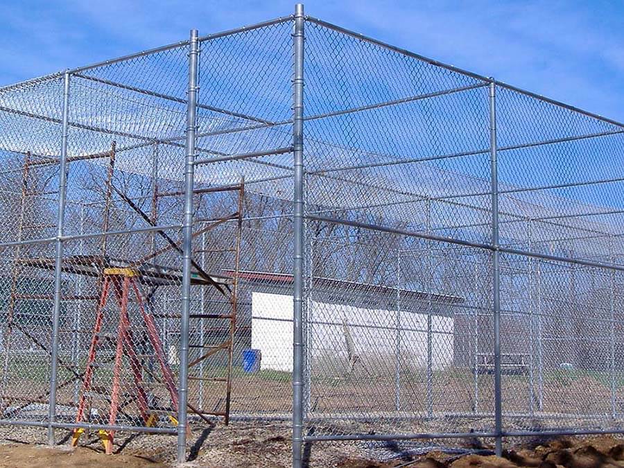 Commercial chain link fence enclosure installed in Western Pennsylvania