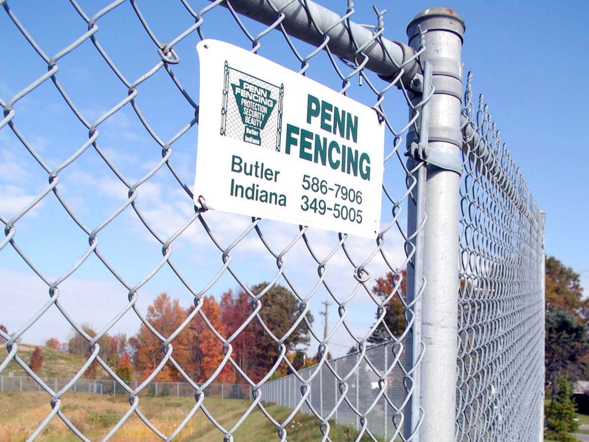 Galvanized chain link fence installed in Western Pennsylvania around a field