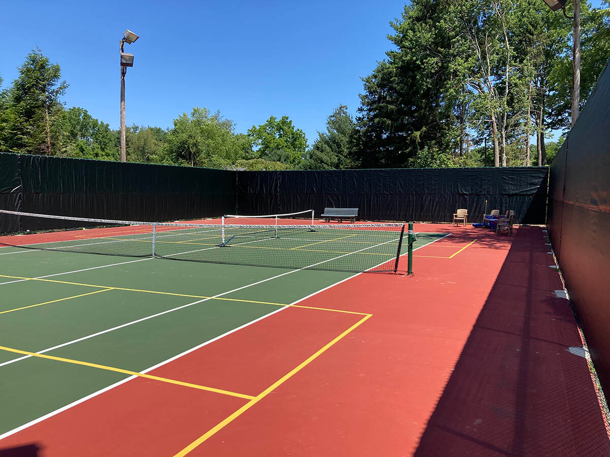 Commercial Chain Link Fence Installed Around Tennis Courts in Western Pennsylvania