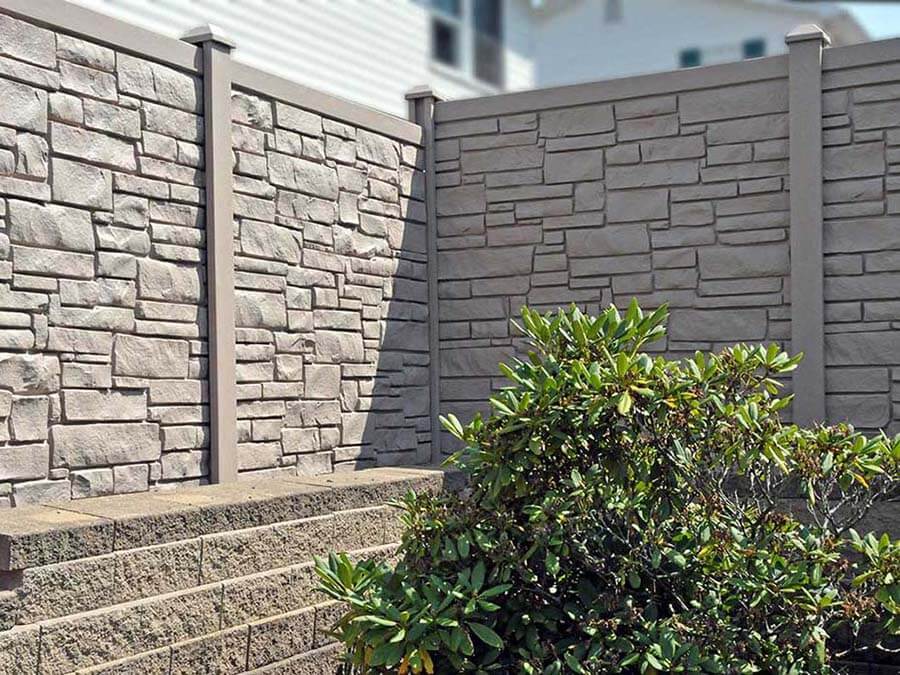 Simtek Granite fence installed on a residential property in Western Pennsylvania