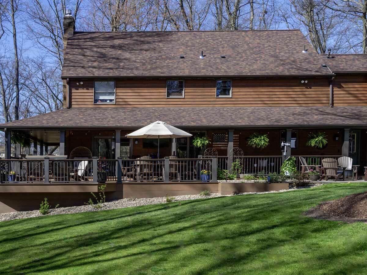 Front porch deck installation for a residential home in Western Pennsylvania