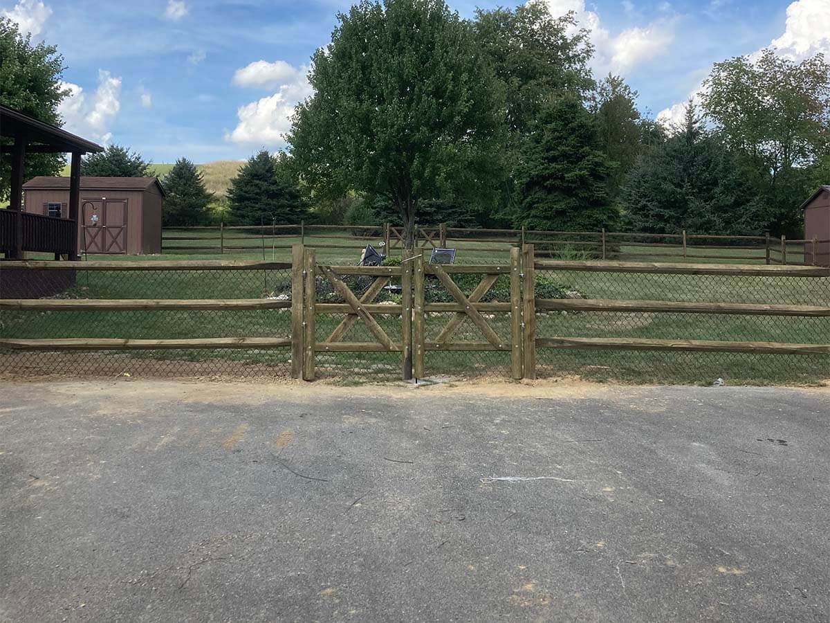 Wood Fence and Gate Installed for Rural Property in Western Pennsylvania