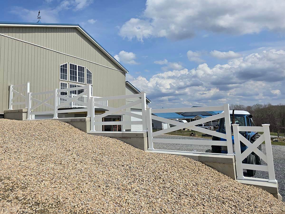 White Vinyl Ranch Rail Fence Installed at Agricultural Property in Western Pennsylvania