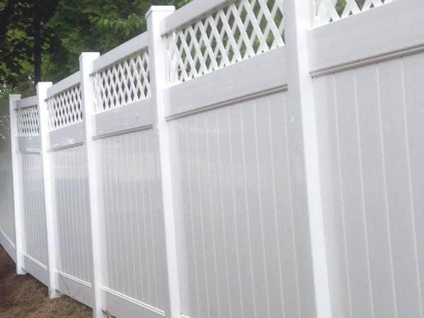 Semi-Privacy lattice top vinyl fence installed in Western Pennsylvania