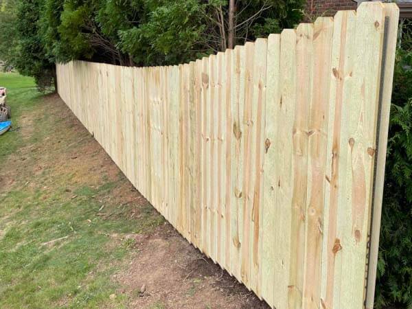 Stockade wood fence for privacy installed in Butler Pennsylvania
